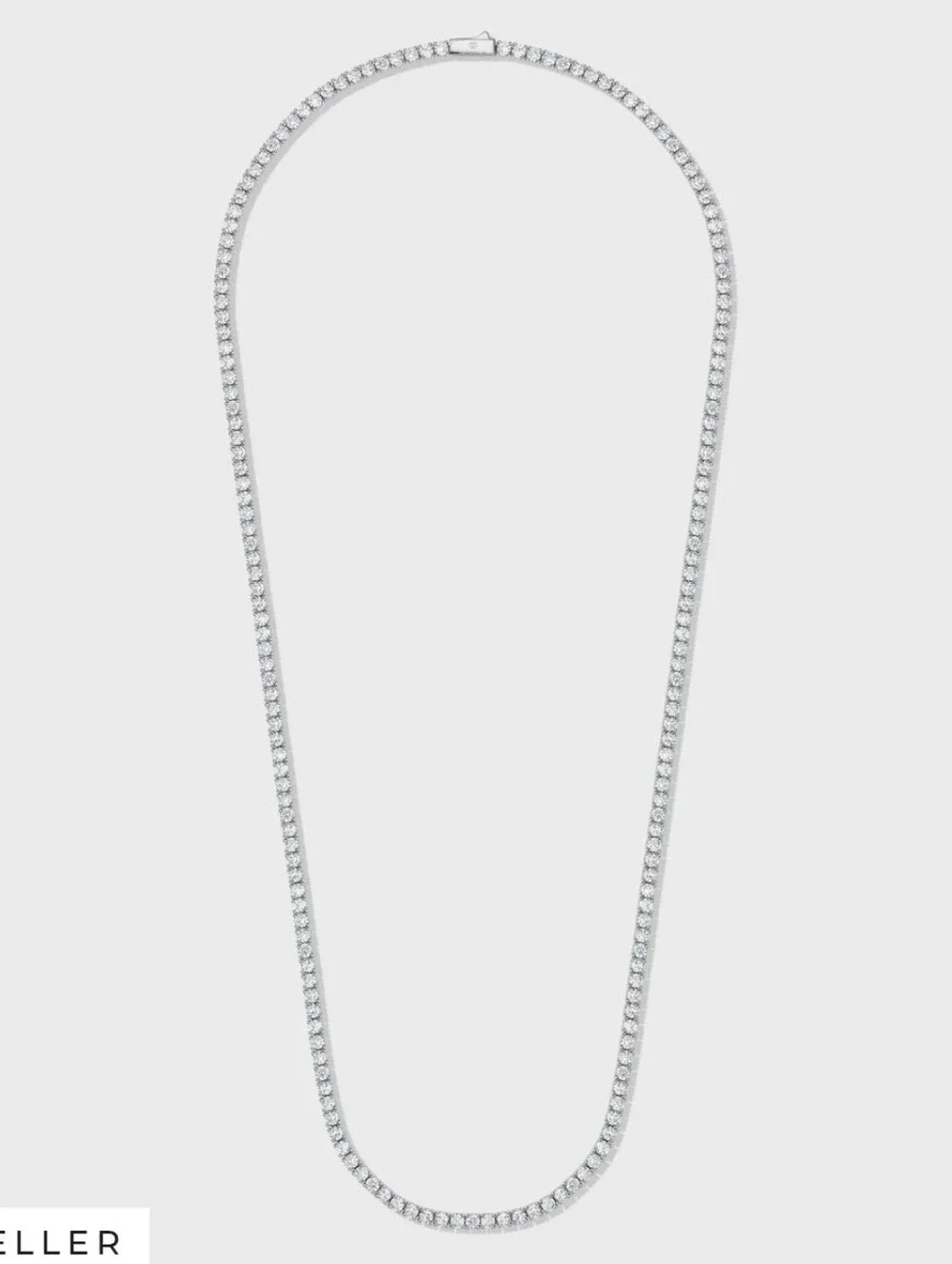 Imperium 3mm Rhinestone Tennis Necklace Chain Silver Sparkle Necklace